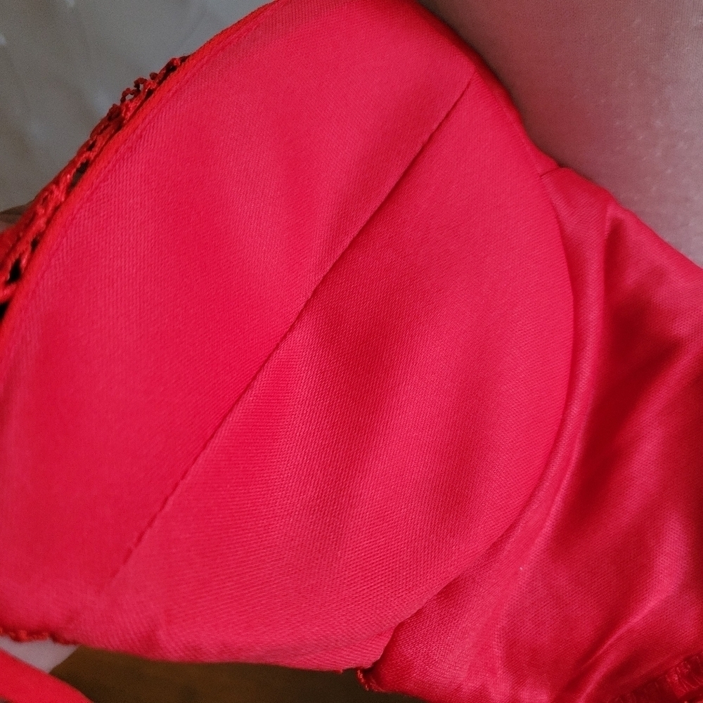 Sexy Red Party Dress By Angel Biba • Spaghetti Straps • Best Fits Size Small - Picture 6 of 7